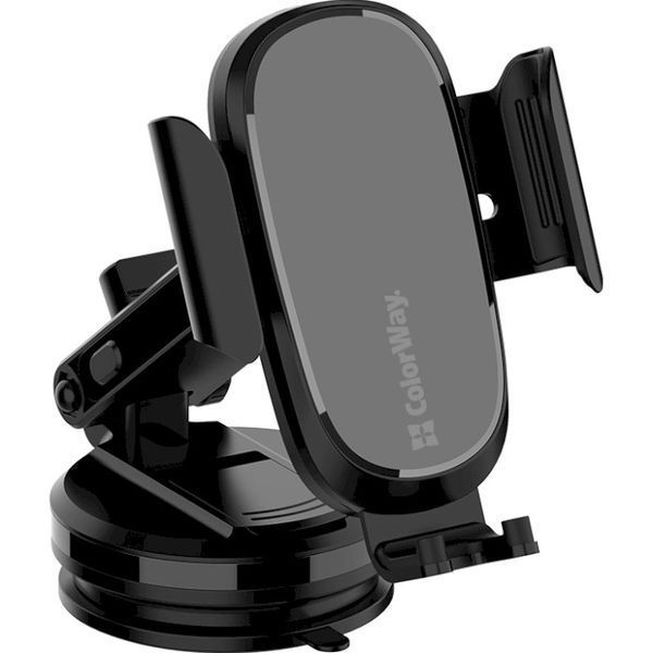 Автотримач для телефону ColorWay Dashboard Car Wireless Charger 15W Black 139106 фото