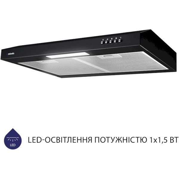 Витяжка пласка Minola HPL 612 BL чорна 51276 фото