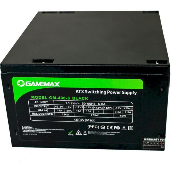 Блок живлення GameMax GM-400-8CM 400W Black 136014 фото