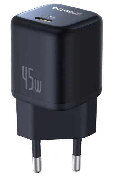 Мережевий зарядний пристрій Baseus PicoGo GaN6 Pro Fast Charger 1C PD3.0 45W Type-C 3A Чорний (P10176800123-00) 56249 фото