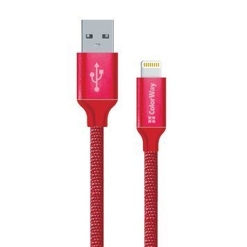 Кабель ColorWay USB-Lihgtning, 1м Red 22761 фото