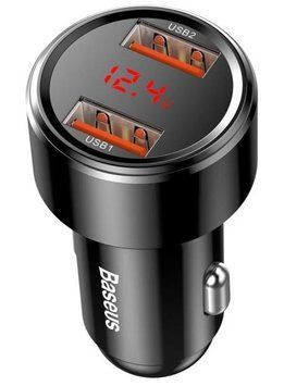 Автомобільний зарядний пристрій Baseus Magic Series Dual Dsplay QC 2x3.0 Black (CCMLC20A-01) 57062 фото