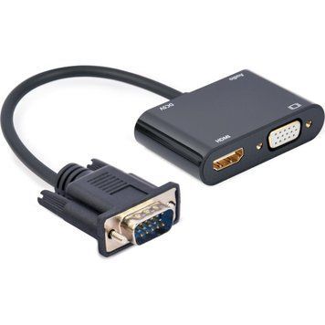 Адаптер-перехідник Cablexpert VGA на HDMI/VGA+Аудіо 3.5 (A-VGA-HDMI-02) 129822 фото