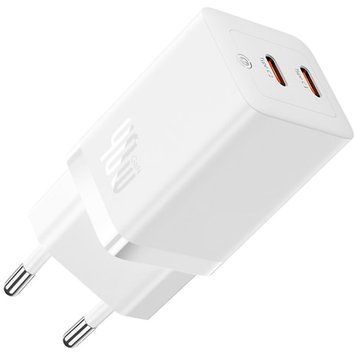 Зарядний пристрій Baseus GaN5 Pro Fast Charger C+C 40W White (CCGP180102) 54882 фото