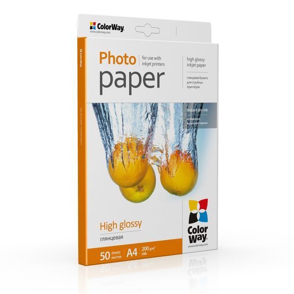 Фотопапір ColorWay глянцевий 200 г/м A4 PG200-50 (PG200050A4) 33513 фото