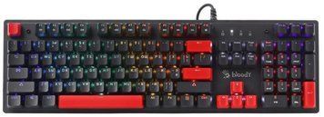 Клавіатура дротова A4Tech Bloody S525N RGB BLMS Red Switch USB Fire Black 162150 фото