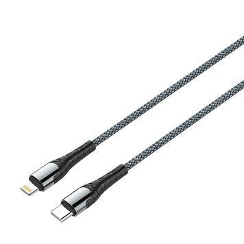 Кабель ColorWay USB Type-C-Lightning, PD Fast Charging, 3.0А, 2м, Grey 108964 фото