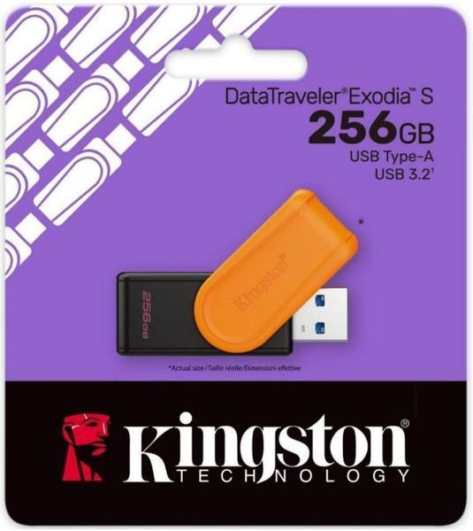 Флешка Kingston DataTraveler Exodia S 256GB USB 3.2 Gen 1 Black/Orange (DTXS/256GB) 55014 фото