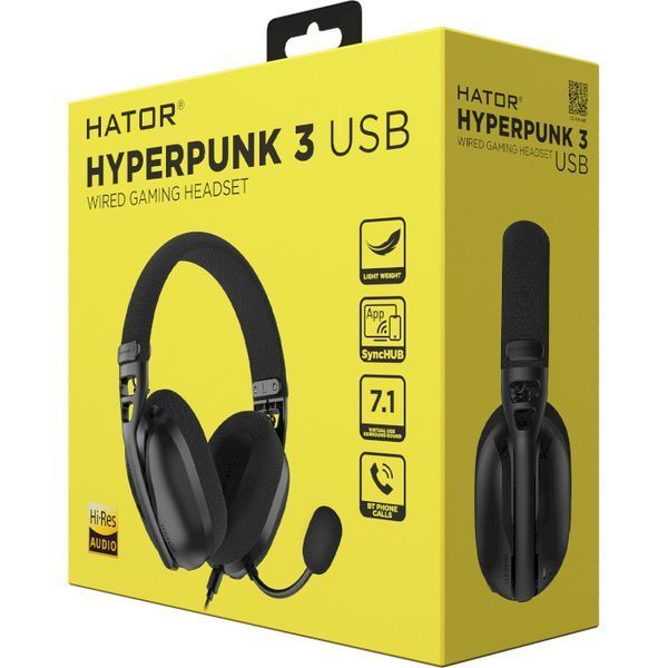 Навушники Hator Hyperpunk 3 USB 7.1 Hi-Res Black (ESH10) 53325 фото