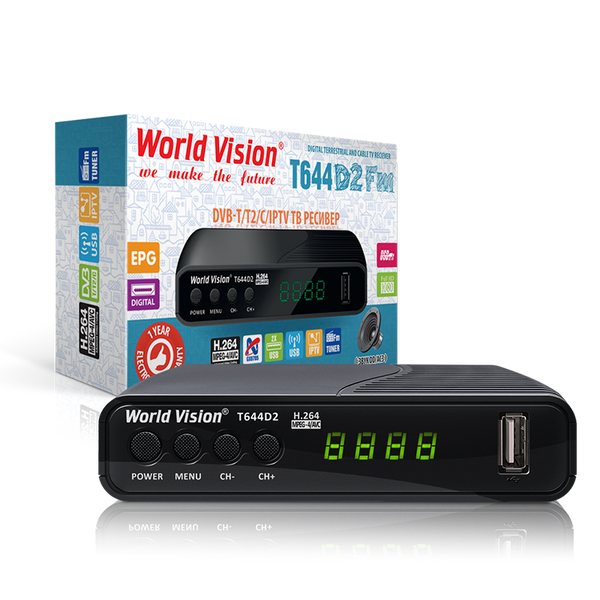 Цифровий ефірний ресивер World Vision T644D2 Fm DVB-T2 53009 фото