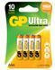 Батарейка GP Ultra Alkaline ААА LR03 (24AU-U4) 4 шт 28684 фото 1