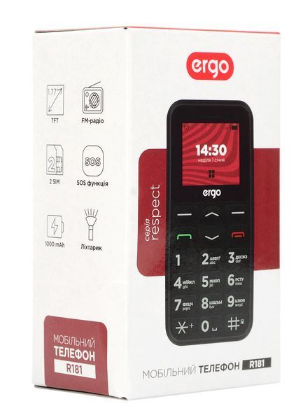 Мобільний телефон Ergo R181 Dual Sim Black 42033 фото