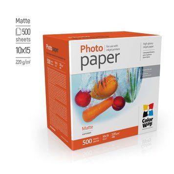 Фотопапір ColorWay матовий 220г/м 10x15 500 л (PM2205004R) 89129 фото