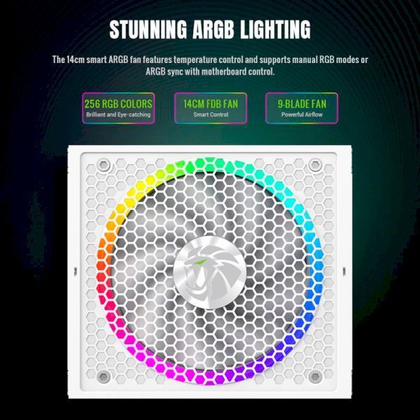 Блок живлення GameMax 1050W RGB 1050G WH 160476 фото