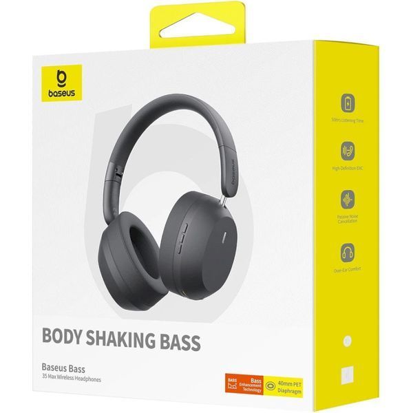 Навушники Baseus Bass 35 Max Grey 54383 фото