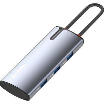 USB-хаб ColorWay USB-C - 3xUSB-A 3.0 HDMI 4K USB-C PD 100W Dark Grey (CW-HUB01) 149117 фото