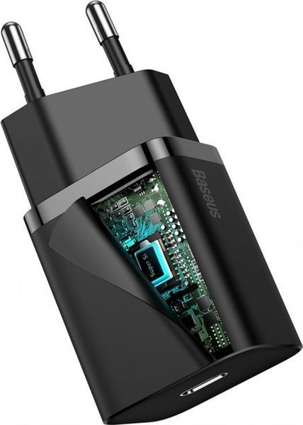 Зарядний пристрій Baseus Super Silicone PD Charger 20W (1Type-C) Black (CCSUP-B01) 45440 фото