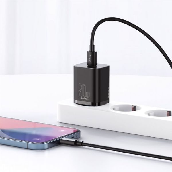 Зарядний пристрій Baseus Super Silicone PD Charger 20W (1Type-C) Black (CCSUP-B01) 45440 фото