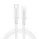 Кабель ColorWay USB Type-C-Lightning, 3.0А, 1м, White 98373 фото 1