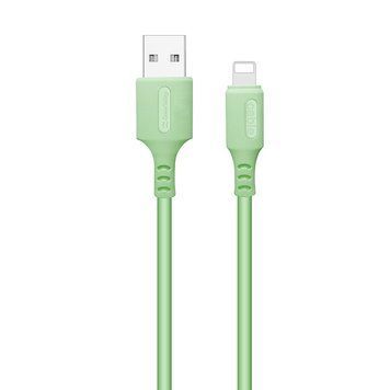 Кабель ColorWay USB-Lightning, soft silicone, 2.4А, 1м, Green 118205 фото