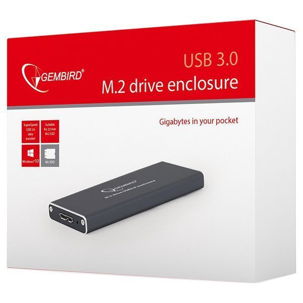 Зовнішня кишеня Gembird для HDD/SSD M.2 (NGFF) USB 3.0 (EE2280-U3C-01) 86635 фото