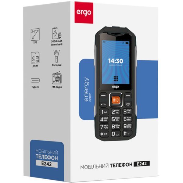 Мобільний телефон Ergo E242 Black 43581 фото