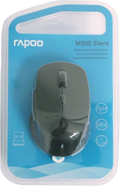Миша Rapoo M300 Silent Grey USB 117154 фото