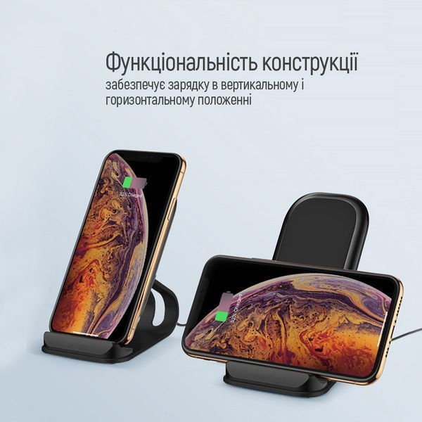 Бездротовий зарядний пристрій ColorWay Wireless Stand 15W Black (підставка для телефону) 111568 фото