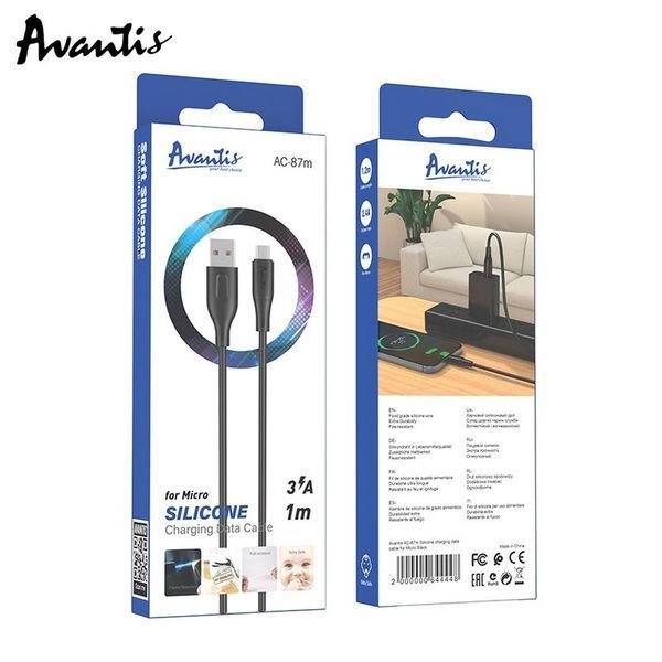 Кабель Avantis AC-87m Silicone cable Micro Black 44239 фото