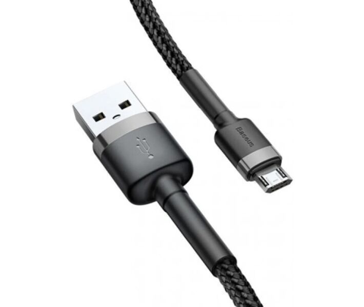 Кабель Baseus Cafule Cable USB for Micro 1.5A 2.0 м Grey/Black (CAMKLF-CG1) 43723 фото