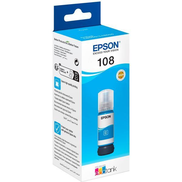 Чорнило Epson 108 EcoTank L8050/L18050 cyan (C13T09C24A) 145660 фото