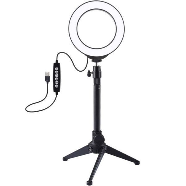 Кільцева USB RGBW LED-лампа Puluz PKT3049B 4.7" + настільний штатив 128611 фото