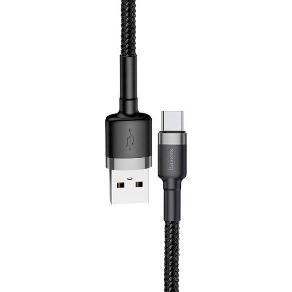Кабель Baseus Cafule Cable USB for Micro 2.4A 0.5 м Grey/Black (CAMKLF-AG1) 46456 фото