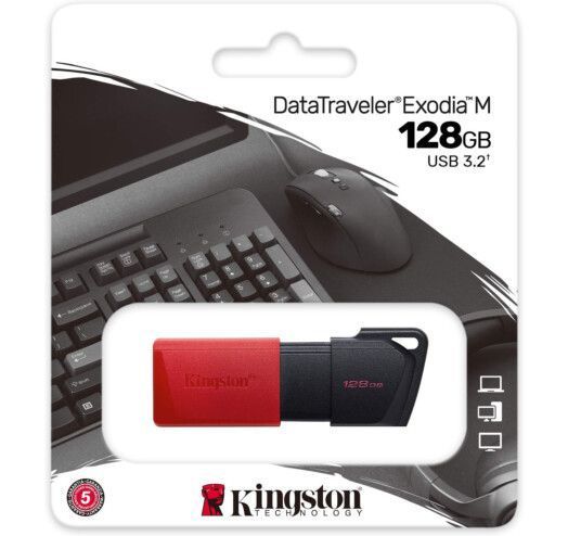 Флешка Kingston DataTraveler Exodia M 128 ГБ Black/Red (DTXM/128GB) 43930 фото