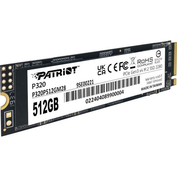 SSD диск Patriot P320 512GB M.2 2280 PCIe Gen 3.0 x4 NVMe TLC (P320P512GM28) 40584 фото