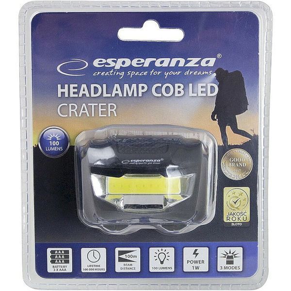 Ліхтарик налобний Esperanza Crater EOT037 Head Lamp 121542 фото