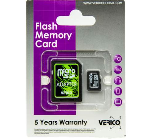 Карта памяти VERICO 16 GB microSDHC UHS-I Class 10 + SD adapter 1MCOV-MAH9G3-NN