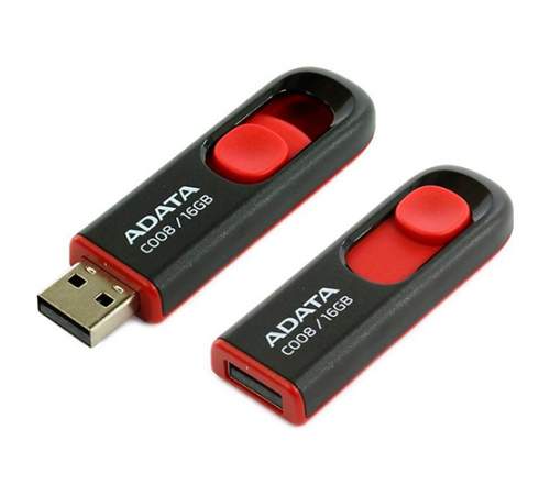 Флешка USB2.0 A-DATA C008 16Gb Black-Red