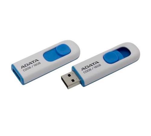 Флешка USB2.0 A-DATA C008 16Gb White-Blue