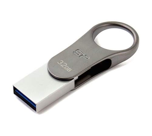 Флешка USB3.0 SiliconPower C80 OTG 32Gb Silver