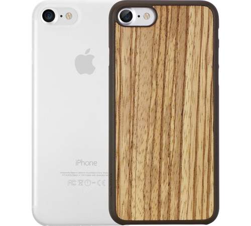 Чехол Ozaki O!coat Jelly+wood 2 in 1 case для iPhone 7/8 Zebrano+Clear