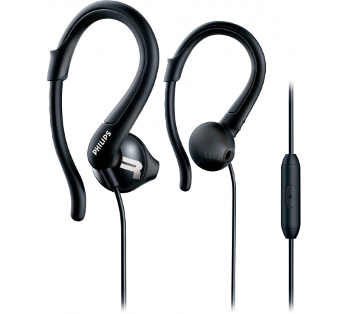 Наушники Philips ActionFit SHQ1255TBK Mic Black