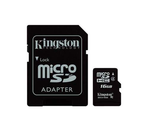 Карта microSD KINGSTON 16Gb (4)+Ad