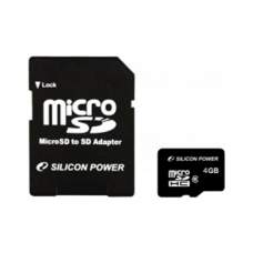 Карта памяти microSD SiliconPower 4Gb (4)+Ad