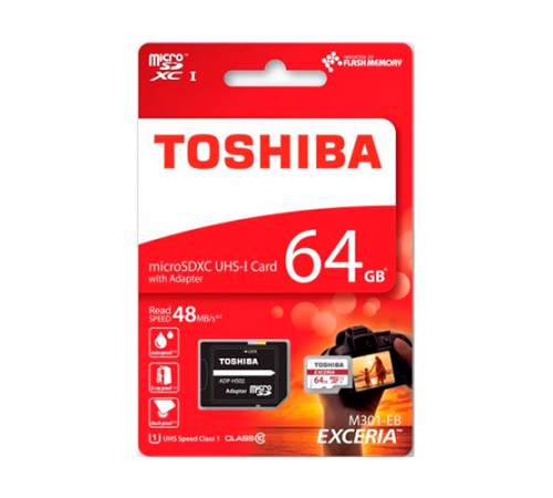 Карта памяти microSD TOSHIBA 64Gb (UHS-1 U3)+Ad